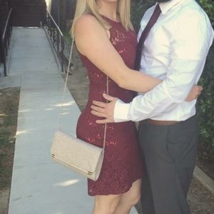 Red Sparkly Lace Dress